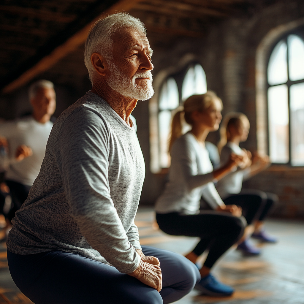 Здорові люди під час фітнес тренування